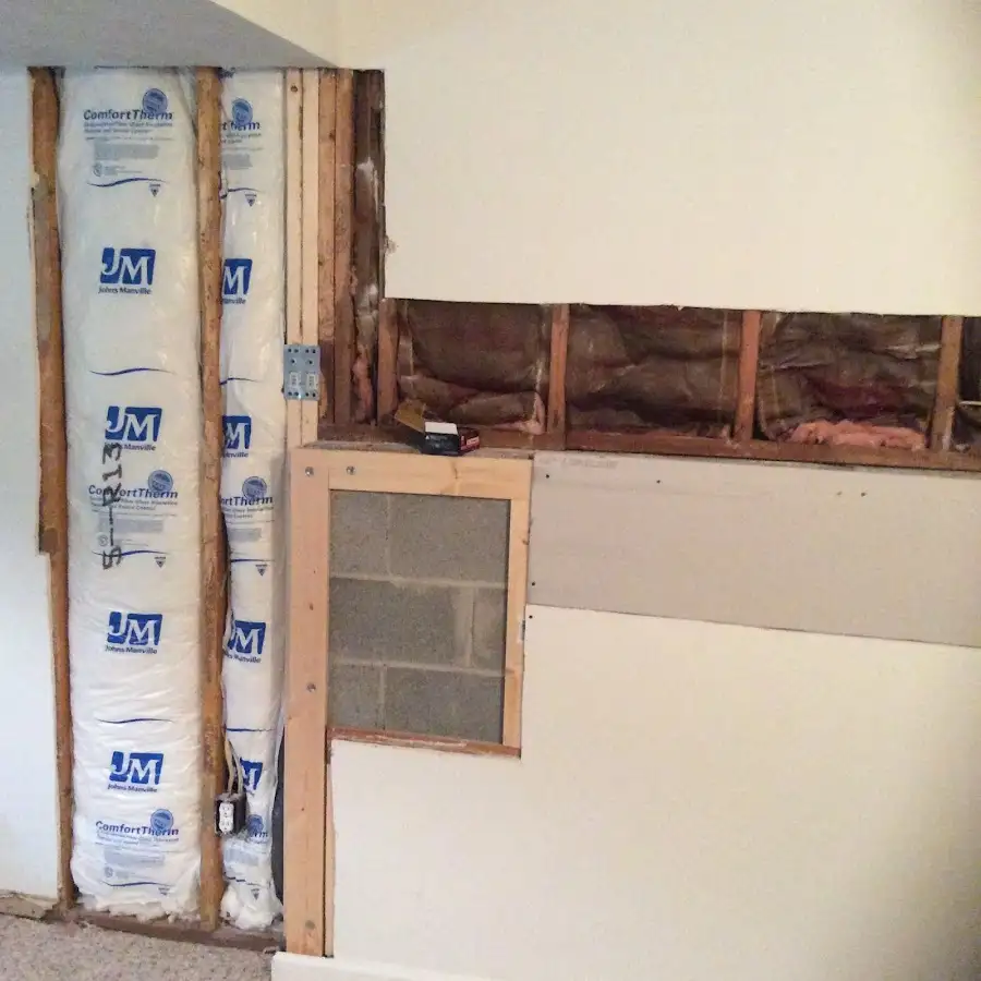 Wall insulation replacement during Basement Flood Cleanup in Sandusky